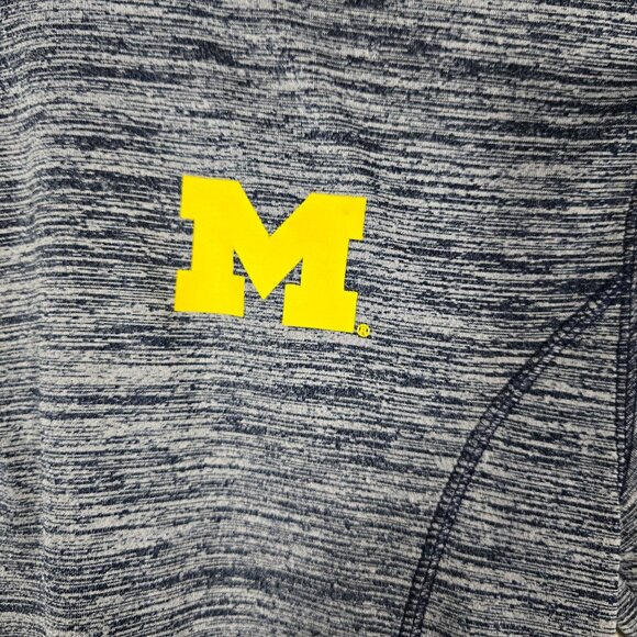 Michigan Wolverines Pullover 1/4 Zip Jacket Medium Blue Heathered‎ Logo - Picture 4 of 10